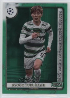 2022 Stadium Club Chrome UEFA Competitions Green Refractor /99 Kyogo Furuhashi - Image 1 of 2