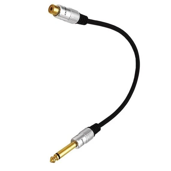 Cavo adattatore audio 6,35 mm mono maschio a RCA femmina 0,3 m nero - Immagine 1 di 1