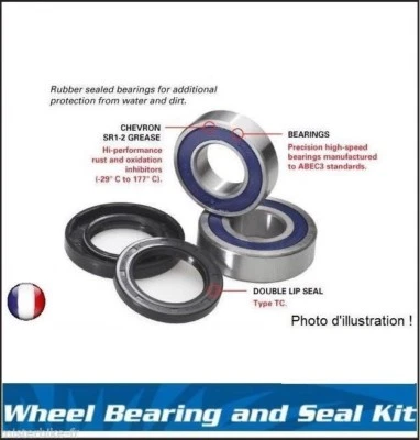 KIT ROULEMENTS DE ROUES ET SPI  AVANT 25-1218 KAWASAKI ZR7 S 99 à 03 - Photo 1/2