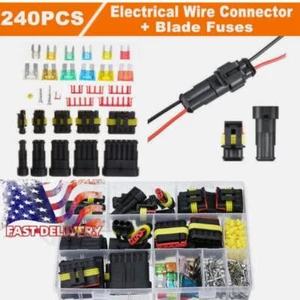 240pcs 1-6 Pin Car Automotive Electrical Wire Connector Plug Kit Set Waterproof - Picture 1 of 11