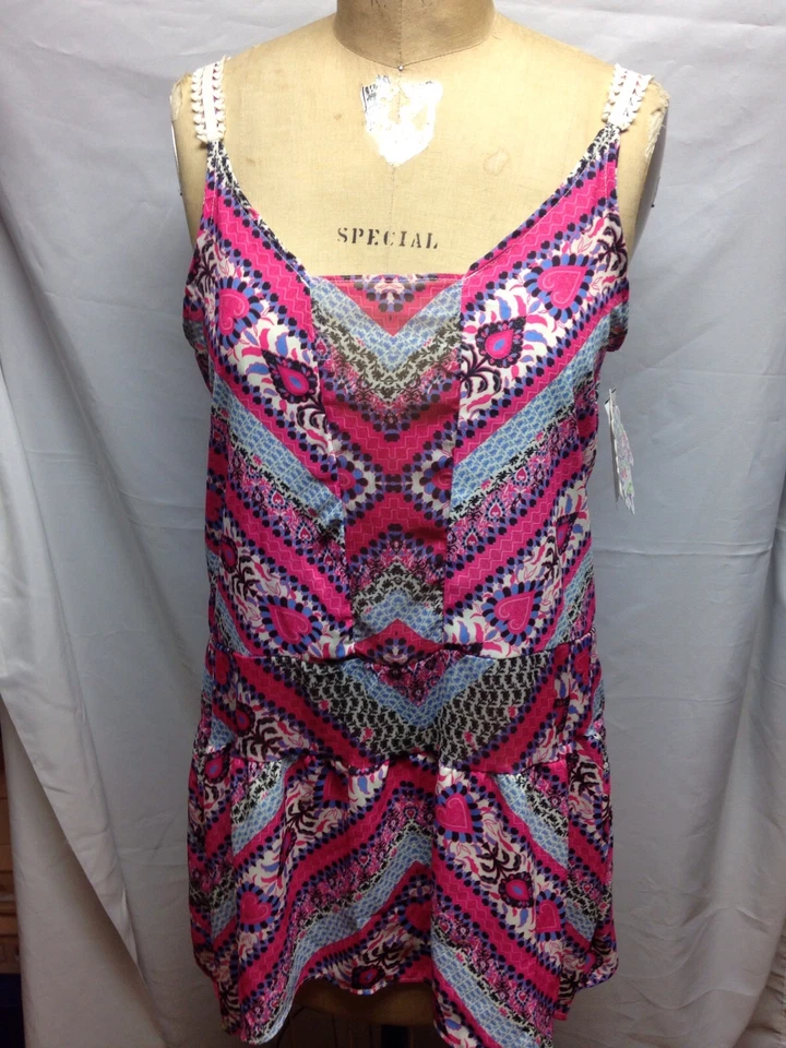 Becca by Rebecca Virtue Sleeveless Uneven Hem Tunic Cover Up 7160671 Multi  NWT - Image 1 of 1