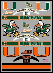 Full Size Miami Hurricanes Helm alternative Aufkleber - 3 Designs zur Auswahl - Bild 1 von 5