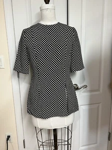 Lyn Devon Tunic Polka Dots Silk And Wool Jaquard Size 4 - Picture 1 of 12