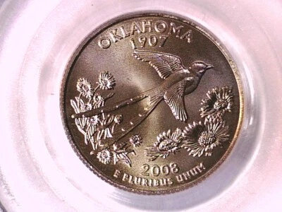 Oklahoma 2008 P Washington State Quarter PCGS SP 68 Satin Finish 15365662 - Image 1 of 3