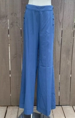 Pantalones Zac Posen Z Spoke seda pierna ancha marinero talla 4 venta al por menor $1400 Foto 1 de 4