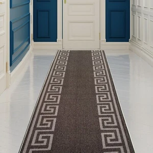 Custom Size Hallway Runner Greek Key Gray-Dark Gray 26"&31"By Your Length - Bild 1 von 6