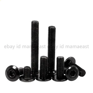 Schwarz 304 Edelstahl Flachkopf Möbelschrauben Innensechskant Schraube M3-M10 - Bild 1 von 12