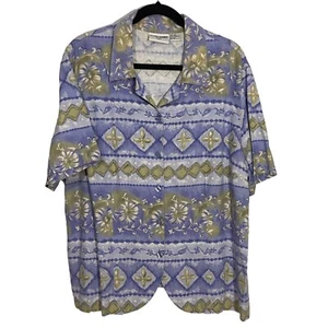 Alfred Dunner Woman Linen Shirt Cottagecore 20W Floral Business Casual Office - Picture 1 of 3
