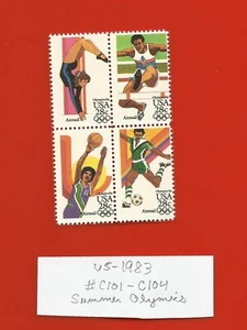 UNITED STATES MNH 1983 AIRMAIL STAMPS, SCOTT# C101 - C104 SUMMER OLYMPICS, BLOCK - Picture 1 of 1