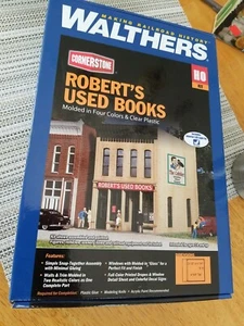 HO Scale Walthers Cornerstone 933-3659 Robert's Used Books Building Kit w/ LED - Picture 1 of 4