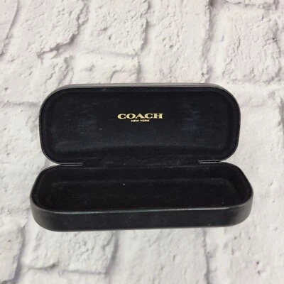 Estuche para gafas Coach Estuche para gafas de sol Carcasa rígida Negro Caja de almejas Protección grande Foto 1 de 4