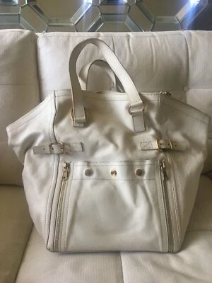 YSL Saint Laurent市中心米色手提包(大号)鹅卵石皮革 — 第 1/4 张图片