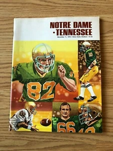 1978 Notre Dame Fighting Irish vs. Tennessee Volunteers Vols Game Program Nov 11 - Picture 1 of 3