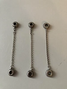 AUTHENTIC PANDORA SPARKLING PAVÉ SCREW IN SAFETY CHAIN CHARM (3) Available - Picture 1 of 5