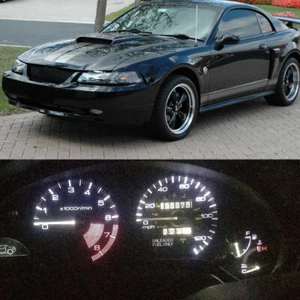White Instrument Cluster Gauge + Climate Control LED fit Ford Mustang 2000-2004 - Picture 1 of 5