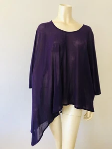 TS | M | purple mesh transparent long line asymmetrical top | NWT - Picture 1 of 6
