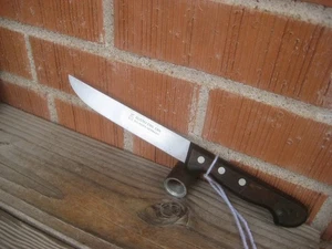 Cuchillo utilitario de deshuesado ancho de carbono fino GUSTAV *** hoja de 6" de colección de la década de 1980 ALEMANIA - Imagen 1 de 10