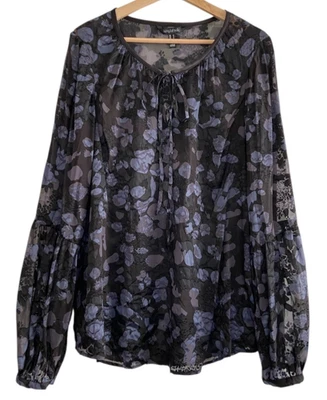 Blusa Larga Alta Sally Terciopelo Burnout 16 XL Floral Transparente Capricho Hada Boho Foto 1 de 4
