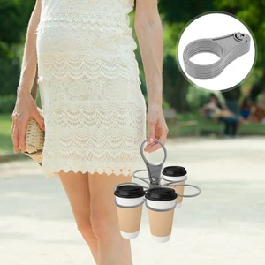 Portable Cup Holder Beverage Foldable Coffee Carrier for Take Out - Picture 1 of 12