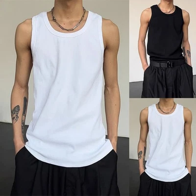 Canotta uomo smanicata bodybuilding fitness casual sport abbigliamento attivo gilet - Immagine 1 di 4