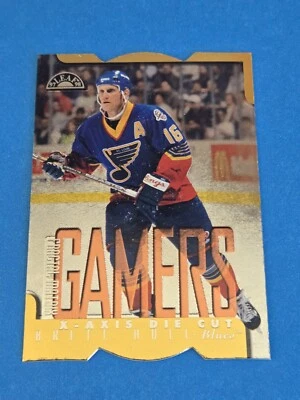 BRETT HULL 1997-98 LEAF FRACTAL MATRIX X-AXIS GAMERS DIE-CUT CARD PARALLEL  #178 - Image 1 of 2