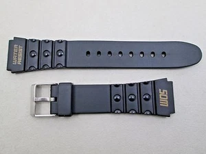 20mm lug size men's black rubber watch band strap fits men's Timex - Picture 1 of 4