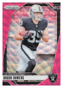 2024 Panini Prizm Brock Bowers RC #315 Pink Wave Prizm Rookie Raiders - Bild 1 von 2
