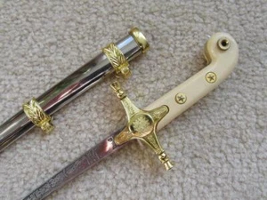 S0055 MINI US USMC MARINES CORPS OFFICER MAMELUKE TATTOO SWORD LETTER OPENER 12" - Picture 1 of 7