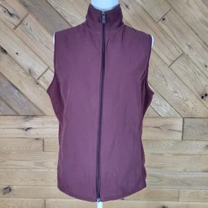 Columbia Sportwear Womens Size Large Full Zip Vest Stand Collar Pockets Maroon - Picture 1 of 8