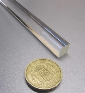 Acrylic Square Rods Bar, Clear .375" (3/8") x 6' Lengths, 5 Units - Picture 1 of 11