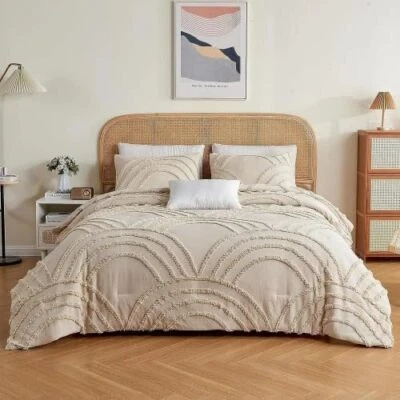 Indian 100% Cotton Ultra Luxury Tufted Duvet Cover 3 Pcs Set ( Duvet+2 Pillow ) - Image 1 of 2