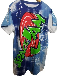 Mens Space Jam Blue T Shirt Logo Graphic Size Large - Picture 1 of 8