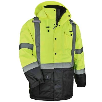 XX Large Hi Vis Winter Jacket Class 3 Insulated Waterproof Safety Coat - Image 1 of 4