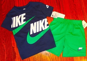 NIKE SPORT AUTHENTIC TODDLERS BOYS ORIGINAL BRAND NEW 2Pc SHORTS SET Sz 2T, NWT - Picture 1 of 4