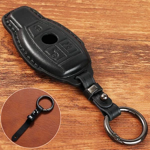 3Tasten Leder Schlüsselhülle Cover Etui für Mercedes-Benz A B C E S G Schlüssel. - Bild 1 von 10