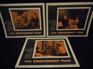 THE COUNTERFEIT PLAN 1957 Lobby Card Lot Peggie Castle Zachary Scott Film Noir