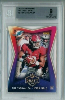 2020 Tua Tagovailoa Panini Instant #2  NFL Draft Rookie  BGS 9 Mint   - Image 1 of 2
