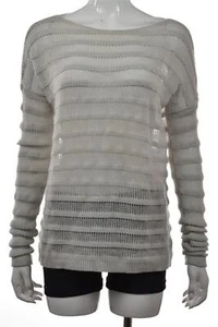 Theory Ameline Loryelle Womens Sweater Size M Off White Boat Neck Long Sleeve - Picture 1 of 5