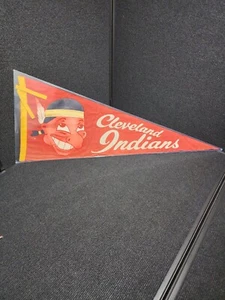 Cleveland Indians 1950's Vintage MLB FULL SIZE 30" pennant Chief Wahoo Guardians - Picture 1 of 6