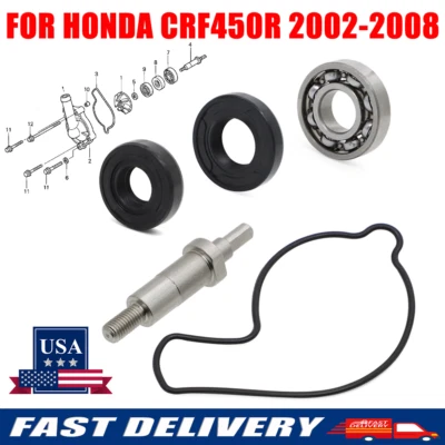 For Honda CRF450R CRF 450R 2002-2008 Water Pump Bearing Seal & Shaft Rebuild Kit - Image 1 of 4