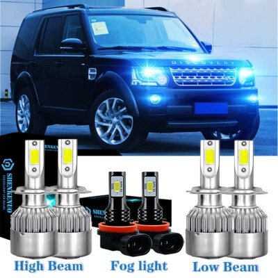 Para Land Rover LR3 2005-2009 8000K LED Faro Alto y Bajo + Kit Bombillas Antiniebla Foto 1 de 4