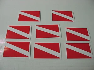 8 SCUBA DIVE FLAG Sticker Decal LOT 4 boat car Window Truck Tank Gear - Picture 1 of 1