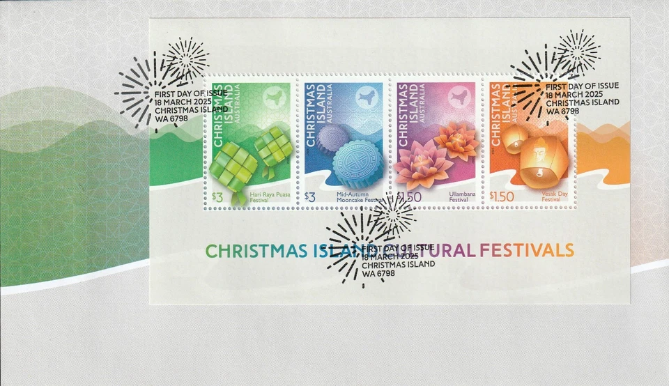 Christmas Island 2025. Culture Festivals. First Day Cover with Mini-Sheet. - Image 1 of 1