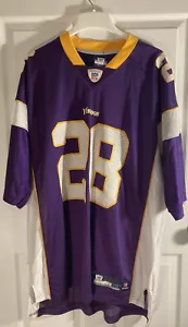 Minnesota Vikings Jersey Mens Size 2 XL Purple #28 Mesh NFL Adrian Peterson Rbk - Picture 1 of 9