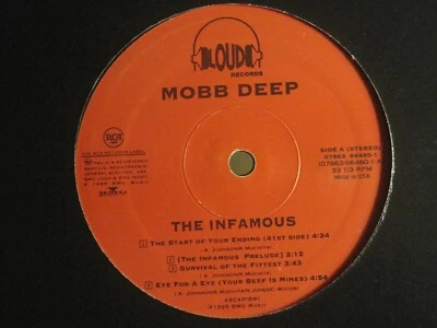 MOBB DEEP THE INFAMOUS 2LP *DISC 1 ONLY* 1995 LOUD 07863-66480-1 NAS RAEKWON RAP - Image 1 of 2