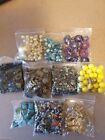 10 Bags Of Assorted Beads Ideal For Crafters. Different Sizes And Colours. Lot W