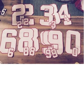 WEISS-ROT Authentic Hockey Trikot Rücken + Ärmel Tackle Twill Nummer Set Kit 060 - Bild 1 von 1