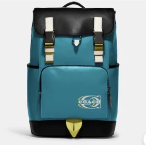 Coach Track Herren Rucksack Colorblock mit Stempel Leder Kordelzug Taschen Laptop - Bild 1 von 15