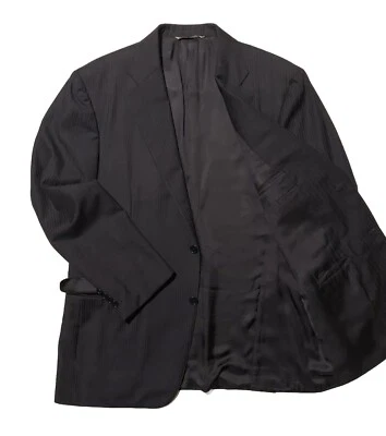 Chaqueta Blazer Canali 1934 Rayas Azul Marino (Líneas Verdes Púrpura) Hombres 44R Hecha en Italia Foto 1 de 4