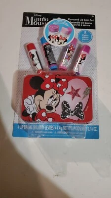 Juego de bálsamo labial Minnie Mouse + estuche de transporte Disney ¡NUEVO leer descripción!! Foto 1 de 4